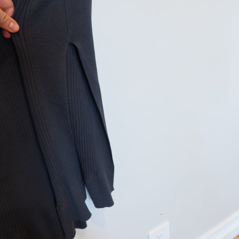 EILEEN FISHER tencel duster cardigan ribbed open front lagenlook OS sleeveless - Picture 6 of 10